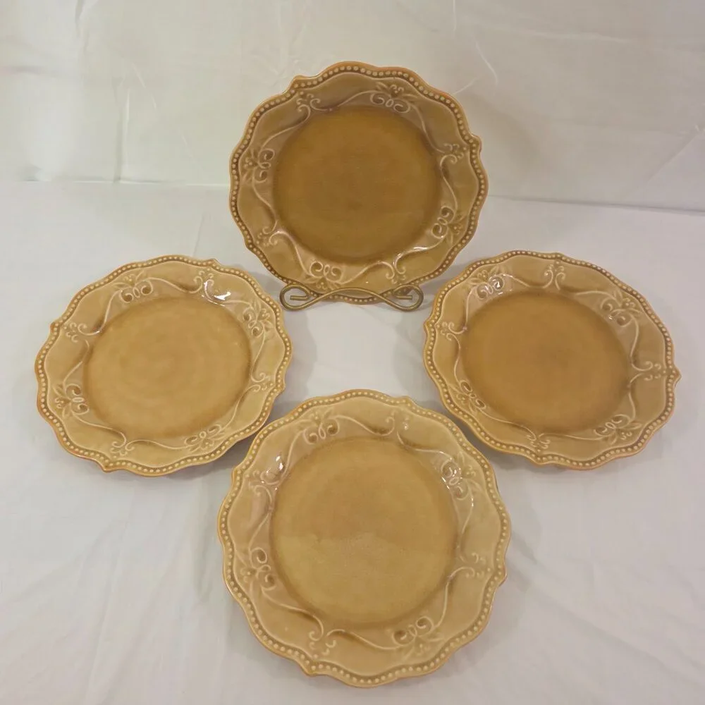 The Pioneer Woman Paige Crackle Glaze Amber Salad Luncheon Plates – Set of 4
